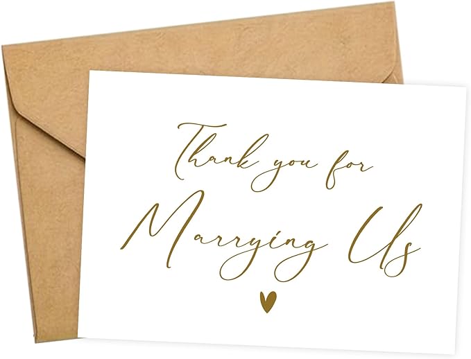 Wedding Day Card, Thank You for Marrying Us, Thank You Card for Officiant, Priest, Minister, Judge, Pastor Gifts.(Thank You C)