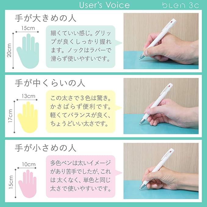 Zebra 3 Colors Ballpoint Pen, Blen 3C 0.5mm, Blue Green Body (B3AS88-BG)