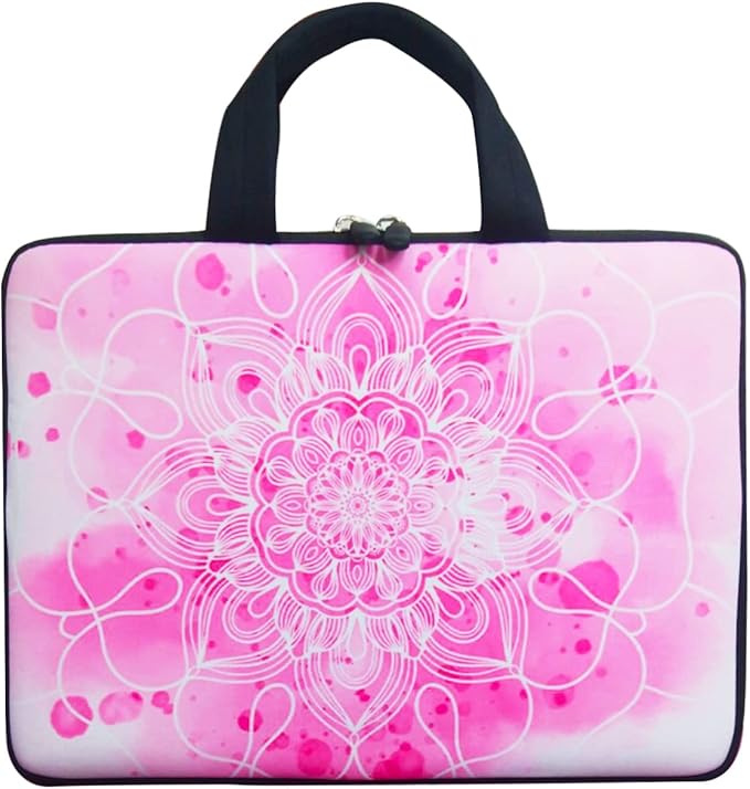 11 11.6 12 12.5 inch Laptop Carrying Bag Chromebook Case Notebook for Apple MacBook Air Samsung HP DELL Lenovo Asus (Pink Mandala)