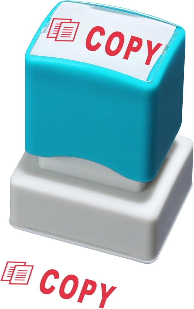 WAFJAMF Copy Stamp–Pre-Inked Office Stamp Copy Self Inking Rubber Stamp Red Ink-Medium