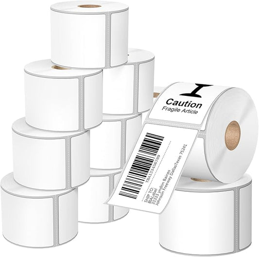 12 Rolls 2.25" X 4" Thermal Printer Labels, 350/Roll - Direct Thermal Labels Compatible with Zebra & Rollo Printers