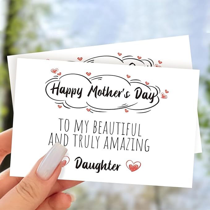 Cute Mother’s Day Card for Daughter, 1st Mothers Day Card for Daughter, Funny Mothers Day Gift from Mom, Mother's Day Card To Beautiful And Truly Amazing Daughter