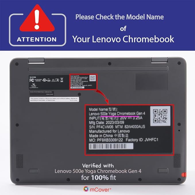 mCover Hard Shell Case ONLY Compatible for 2023~2024 12.2" Lenovo 500E Yoga Chromebook Gen 4 Gen4 2-in-1 Laptop (NOT Fitting Any Other Lenovo Models)- Aqua
