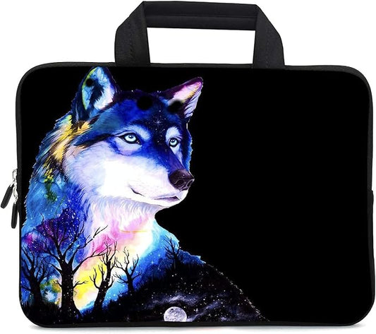 11.6 12 12.1 Inch Laptop Carrying Bag Protective Chromebook Case Pouch Netbook Notebook Ultrabook Bag Tablet Sleeve Cover Travel Briefcase with Handle for Men Women (Wolf)