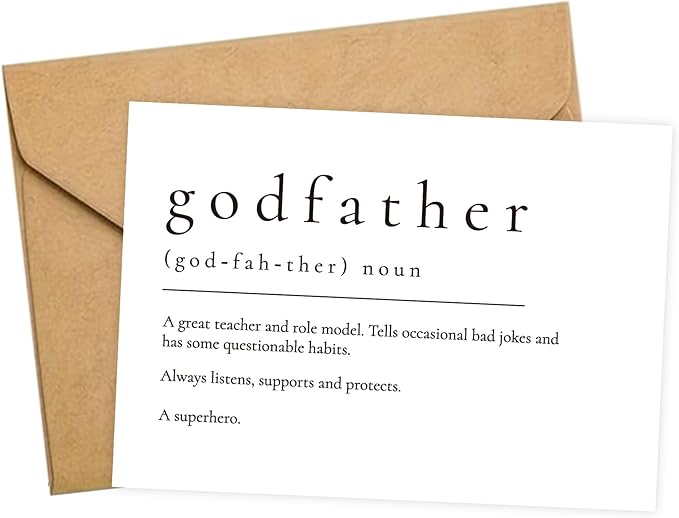Will You Be My Godfather, God Father's Proposal Card Gifts with Envelope, Cute Gifts for Godather On Wedding Day.(Godfather A)