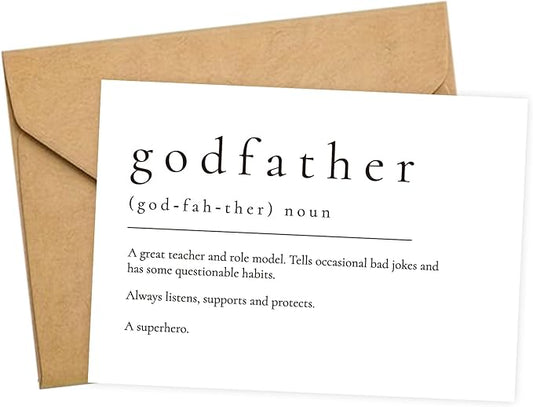 Will You Be My Godfather, God Father's Proposal Card Gifts with Envelope, Cute Gifts for Godather On Wedding Day.(Godfather A)