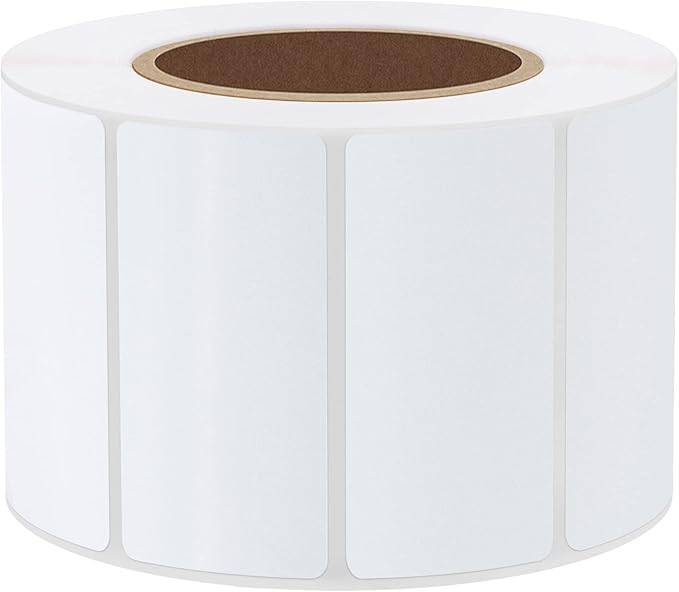 Hybsk 2x1 inch Direct Thermal Labels for Barcodes, Address, Compatible with Rollo Label Printer & Zebra Desktop Printers (2"x1",4 Rolls White)