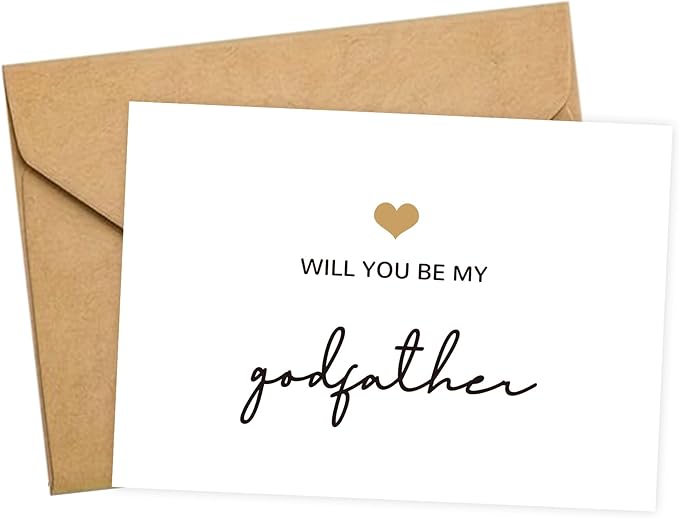 Will You Be My Godfather, God Father's Proposal Card Gifts with Envelope, Cute Gifts for Godather On Wedding Day.(Godfather B)