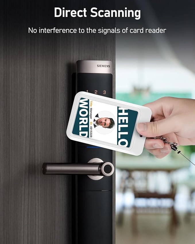 Uniclife 3 Pack Sliding ID Badge Holder Vertical Hard Plastic Case with Clear Window White Card Protector Pouch for Office School ID Credit Cards Proximity Key Cards Driver’s Licenses and Passes