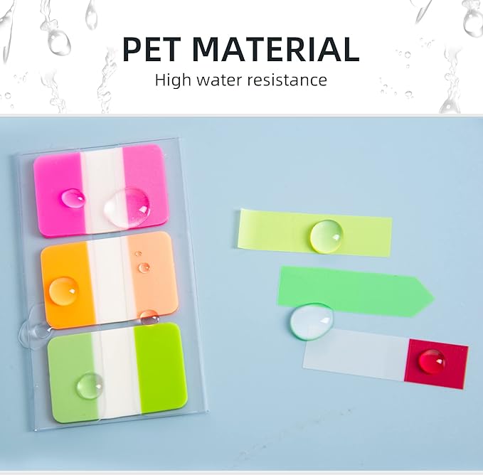 Golcellia Sticky Book Index Tabs, Page Tabs Markers, Sticky Notes Tabs 1080 Pieces(6 Styles, 25 Colors) Annotation Tabs, Book Annotation Supplies Study Pack