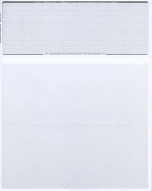 Compuchecks Top Blank Check Paper - 250 Pack, Quick-Books & Laser Printer Compatible - Security Business Checks with Voucher - 8.5" x 11" Platinum Pinstripe