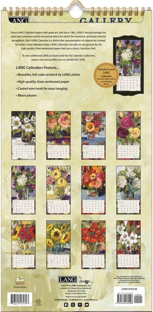 LANG Gallery Florals 2024 Vertical Wall Calendar (24991079149)