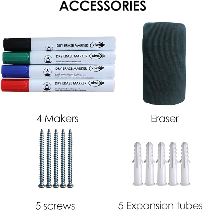 XIWODE Magnetic Dry Erase Board,Whiteboard for Wall,18 x 24 inches, Whiteboard Marker Board Writing Board,Silver Aluminum Frame, Durable,Whiteboard for Home School & Office