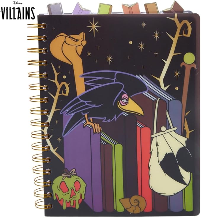 Innovative Designs Disney Villains Journal Notebook, Spiral Bound, 144 Lined Pages, 8 x 7 inches, Light Green, Disney Princess Movie Characters
