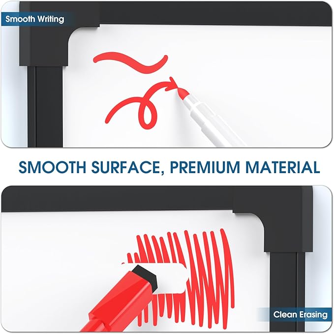 MaxGear Magnetic Dry Erase White Board, 36 X 24 Inches Double Sided Whiteboard, Black Aluminum Frame White Board for Wall, Hanging Planner Board with 2 Dry Erase Markers for School Office Home