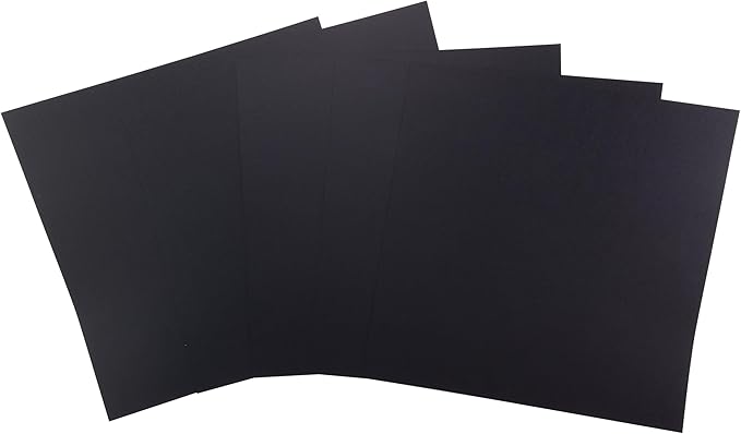 Cardstock 12 x 12 Paper Pack - 65lb Smooth Card Stock for Crafts, Cardmaking, Art Projects - 50 Square Scrapbook Sheets - Double Sided with Solid Core, Midnight Black