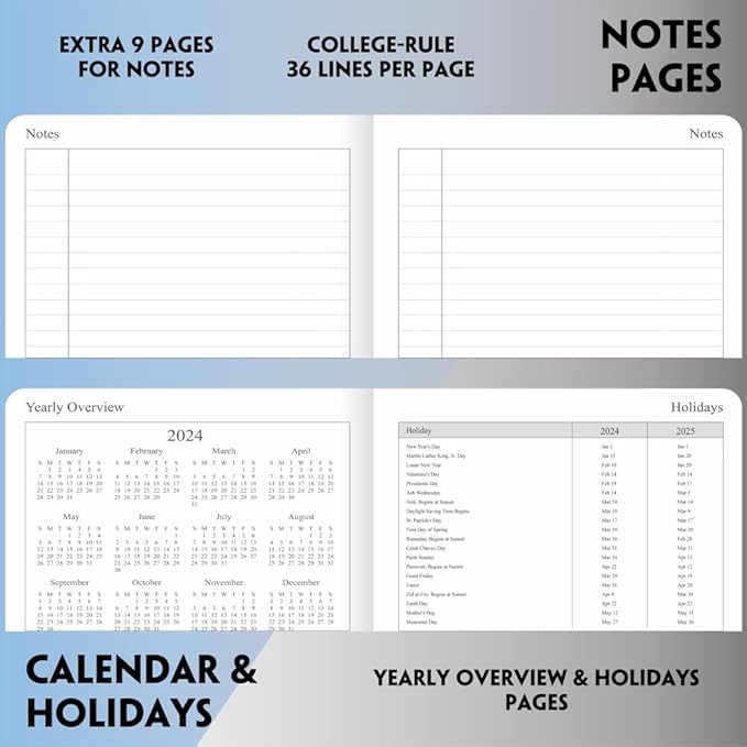 2025 Planner 8.5”x11”, Weekly and Monthly Planner from Jan to Dec 2025, Vegan Leather Cover, Elastic Closure, Rose Gold