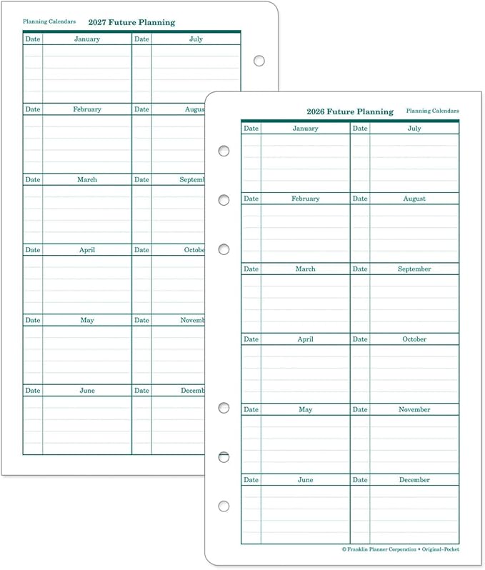 FranklinCovey - Original Two Page Per Day Ring-Bound Planner (Pocket, Jul 2024 - Jun 2025)