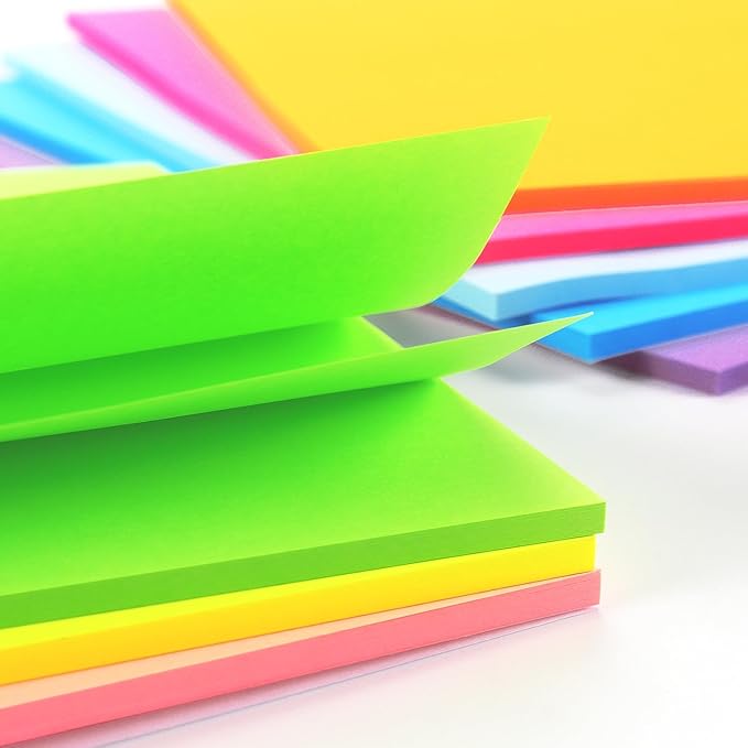 Sticky Notes 8x6 inch Bright Colors Self-Stick Pads 8 Pads/Pack 35 Sheets/Pad Total 280 Sheets