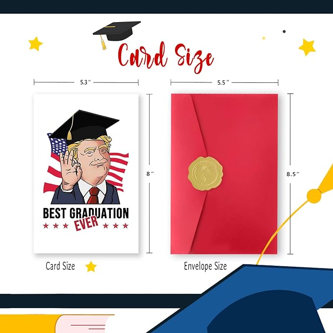 Funny Trump Graduation Gifts for Him Her, Graduation Card for Friends Women Men, Best Graduation Ever Gift Card