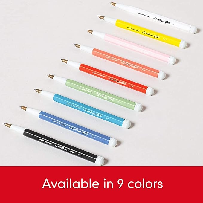 LEUCHTTURM1917 - Drehgriffel Writing Pen (Red) - Ballpoint Pen with Royal Blue Ink Included