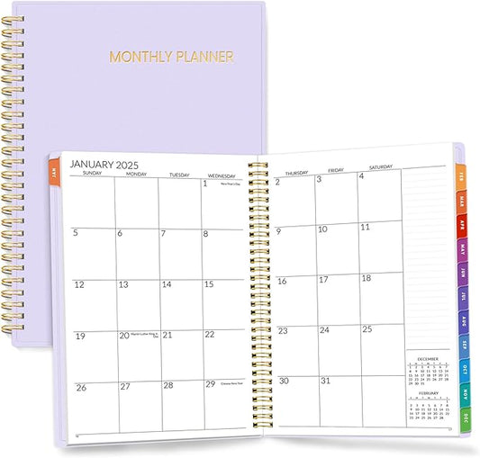 SUNEE 2025-2026 Monthly Planner - 24 Months (Jan 2025 - Dec 2026) Monthly Planner - 7"x10" Monthly Spreads & Yearly Planner, Purple