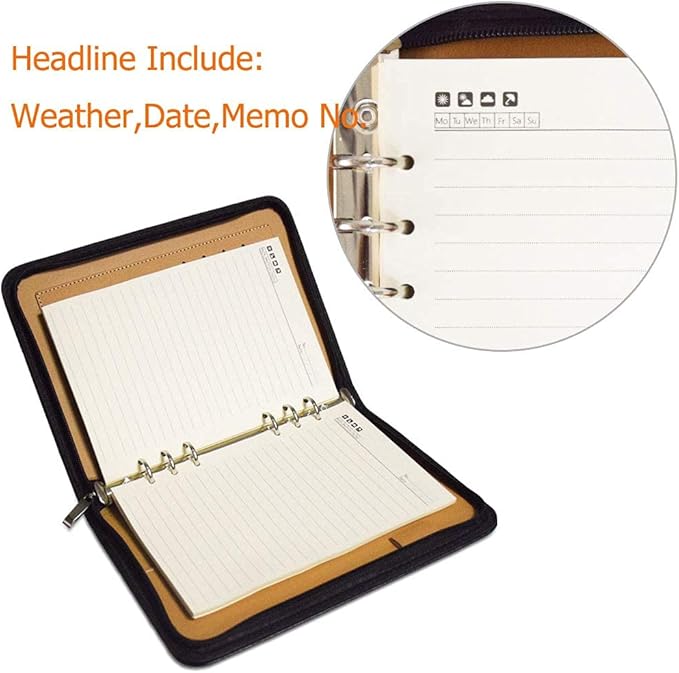 SAYEEC A5 Refill Paper Loose Leaf Lined Paper for A5 Planner Organizer, 80 Sheets 6 Holes Ring Binder Planner for Journals Notebooks Diaries Inserts (3 Pack Refillable Paper)