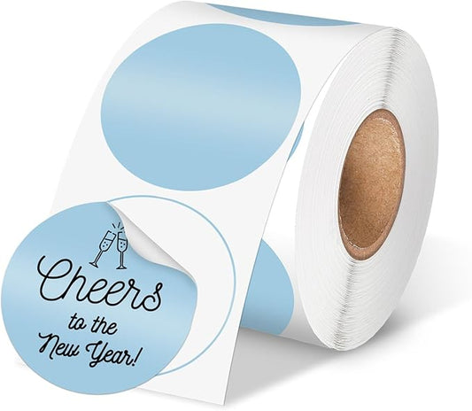 Phomemo 2” Color Circle Thermal Labels, Self-Adhesive Round Direct Sticker Labels, Circular Thermal Printer Label for Logo Design, Name/Price Tag, Thanks Card, Address, QR Code, 750 Labels/Roll, Blue