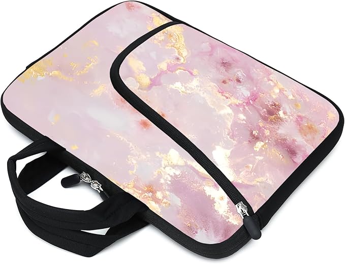 11.6-12.2 inches Laptop Sleeve Chromebook Case Ultrabook Case Notebook Sleeve Tablet Case Neoprene Handle Sleeve for Men Women, Two Pockets(Pink-1