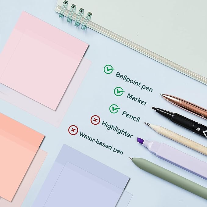 Jutom 39 Pcs Aesthetic Book Annotation Kit Pencil Case Bag with Highlighter Gel Pen 700 Sheets Transparent Sticky Notes Pads Index Tab Bible Study Supplies for School(Pink,Kawaii Style)