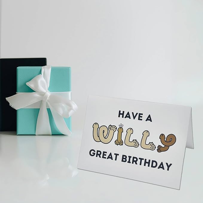 Cheeky Birthday Card for Women - Willy Great Birthday Design - Funny Wife Greeting Card with Stickers - Sassy Humor Gift for Female Friends