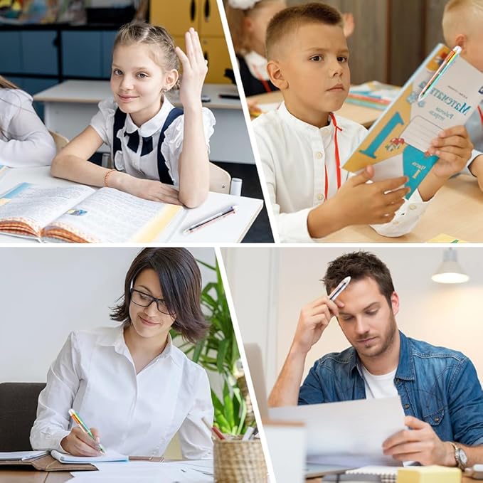 Easter Basket Stuffers 24 PCS Ballpoint Pens for School 6-in-1 Colored Pens Ballpoint Party Favors Office Supplies Multicolor Pens Back to School Gifts for Kid Students Son Daughter Classroom Birthday