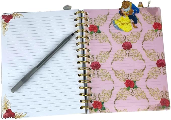 Innovative Designs Disney Beauty and the Beast Journal Notebook, Spiral Bound, 144 Lined Pages, 8 x 7 inches