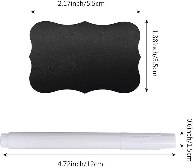 Wavy Shape Chalkboard Labels,Erasable Reusable Blackboard Stickers with 1 Liquid Chalk Pen,150 Pieces,for Jars, Spice, Craft, Home, Kitchen, Parties Decoration, Craft Rooms, Weddings