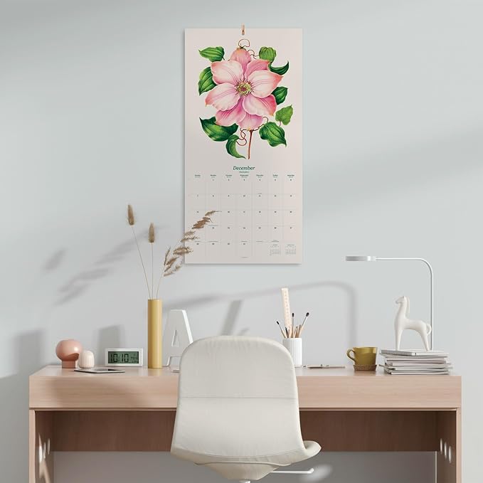 Botanical Wall Calendar 2025 12" x 12" FSC® Plastic Free - Starts Week On Sunday | Square Wall Calendar | Family Planner Calendar 2025 | Flowers Calendar 2025