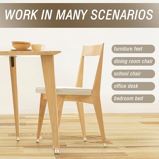BUMACO Chair Leg Floor Protectors Square Chair Leg Protectors for Hardwood Floors Silicone Pads Covers to Protect Floors(Clear-20 Pcs, Square XL (1-5/8" ~ 2")