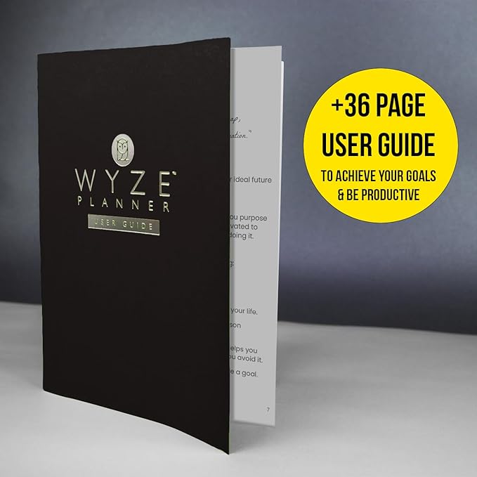 Pro - Goal Setting Planner to Increase Productivity and Achieve Personal and Business Goals. 12 Month Undated Daily, Weekly and Monthly Journal Organizer with Calendar (Black)