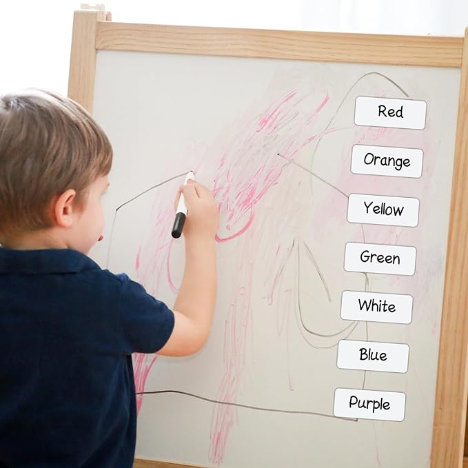 Dry Erase Magnetic Labels 3.1x1.2 Inch White, Reusable Magnetic Dry Erase Labels for Whiteboards,Pack of 40