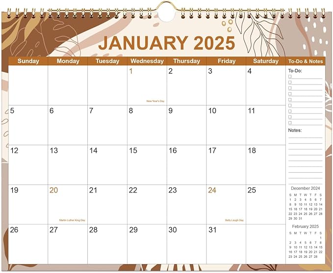 2025 Calendar - Calendar 2025-2026 18 Month Planner from January 2025 to June 2026, Calendar 2025 with Thick Paper, 11" x 14.5", Gold Leaf