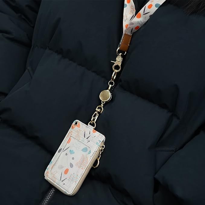 2 Pack Metal Retractable Badge Reel ID Badge Holder with Cord and Carabiner Key Chain (Rose Gold)