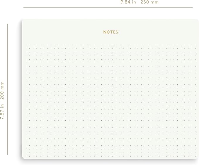 Mouse Pad Notepad for Professionals, 9.8" x 7.9", 50 Sheets, Minimalist, Gold Foiled, Dotted Layout, Executive's Desk Note Pad, To Do List Notepad, Eco-friendly, FSC™ Certified Planner Pad