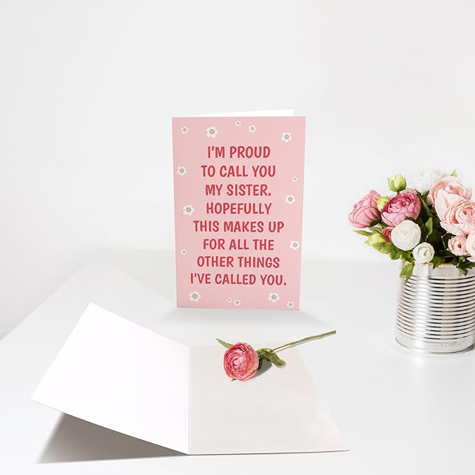 Chenive Funny Sister Birthday Card - Proud of You & Congratulations for Sis' Graduation & New Job