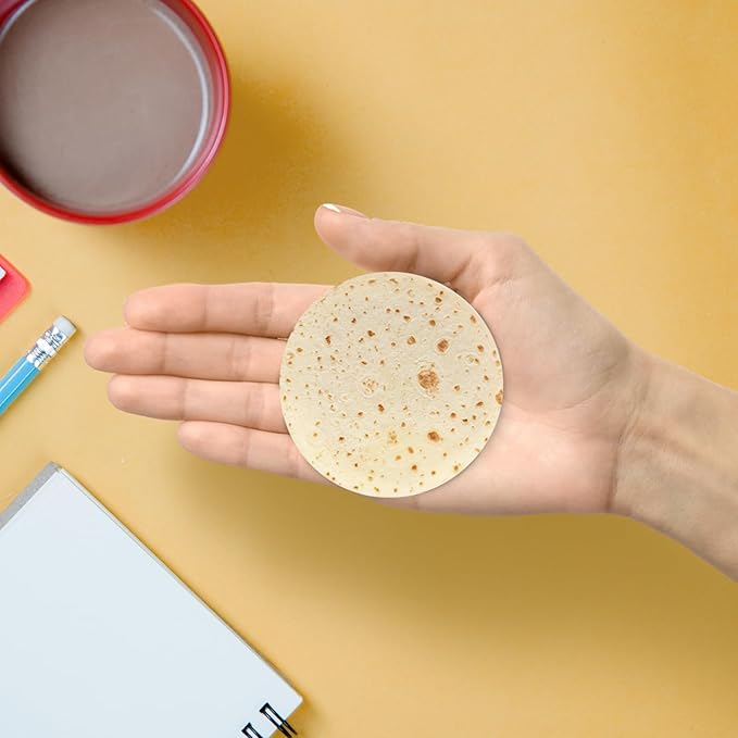 Funny Sticky Notes Cute 2 Pads, Fun Sticky Note Pads Burrito & Pizza Design, Cute Sticky Notes Office Desk Gifts, Self-Stick Note Pads, Set of 2, Round