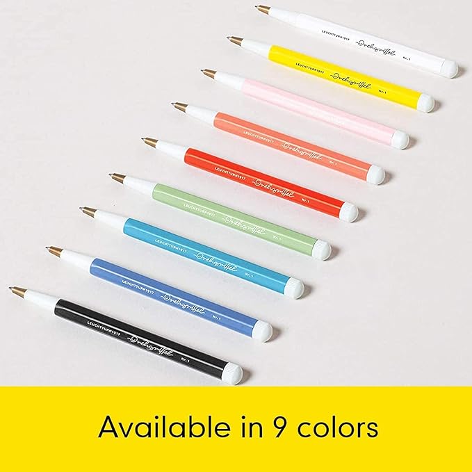 LEUCHTTURM1917 - Drehgriffel Writing Pen (Lemon) - Ballpoint Pen with Royal Blue Ink Included