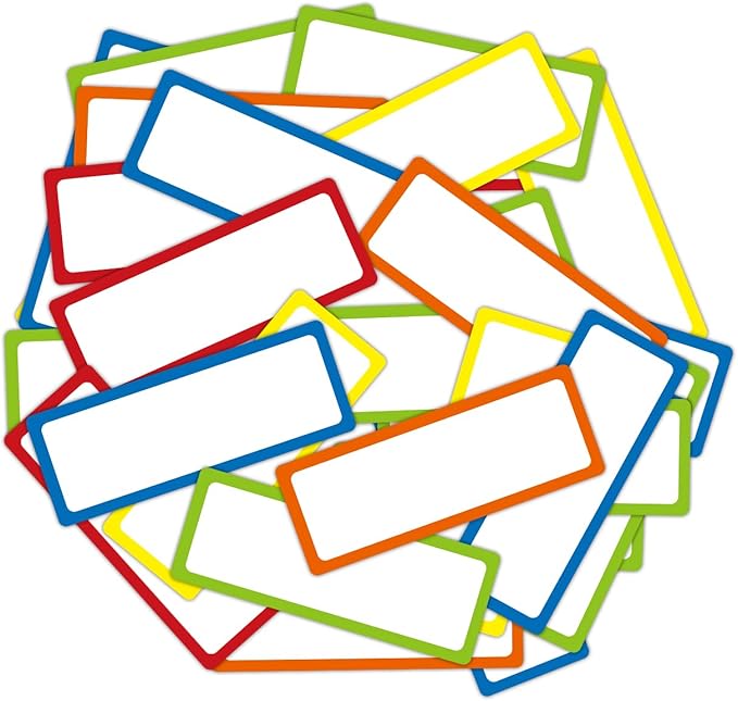 Colored Border Dry Erase Magnetic Labels 3.1x1.2 Inch, Reusable Magnetic Dry Erase Labels for Whiteboards,Pack of 40