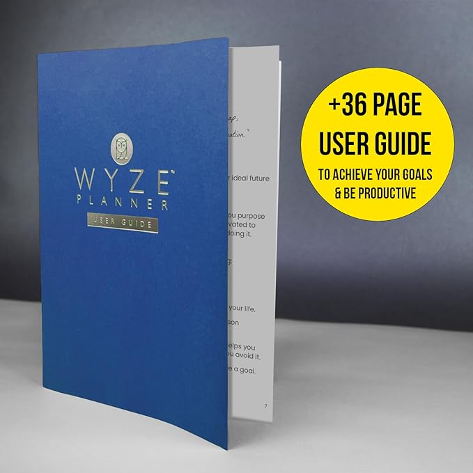 Pro - Goal Setting Planner to Increase Productivity and Achieve Personal and Business Goals. 12 Month Undated Daily, Weekly and Monthly Journal Organizer with Calendar (Blue)