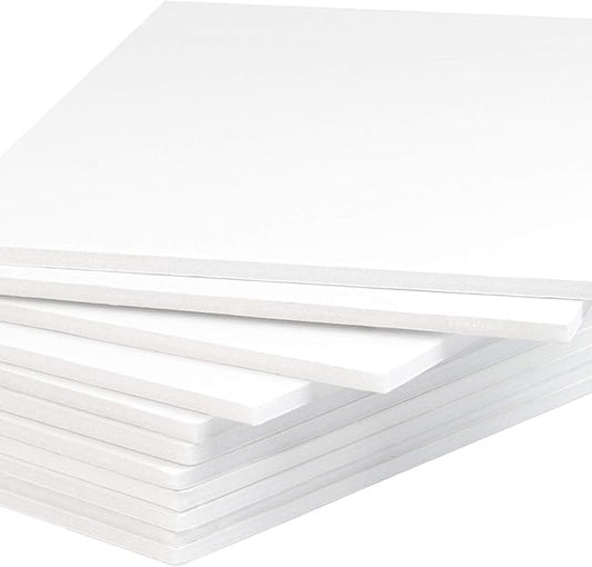 Mat Board Center, Pack of 10 Acid-Free Foam Boards, 16x20 inch White Foam Boards, 1/8" Thick