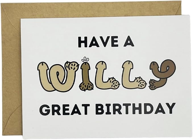 Cheeky Birthday Card for Women - Willy Great Birthday Design - Funny Wife Greeting Card with Stickers - Sassy Humor Gift for Female Friends