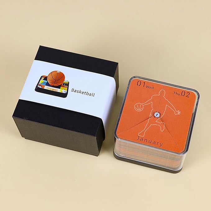 3D Art Calendar Memo Pad 2025,Creative Time Piece Calendar 2025 Desk Calendar,Basketball Tear Away Paper Carving Calendar 3D Memo Pad Art Notepad DIY Christmas Gift