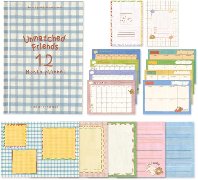 Monolike Hardcover Unmatched Friends Diary, 07. Vintage blue - Academic Planner Weekly & Monthly Planner